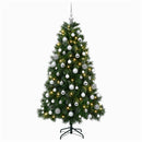 vidaXL Műkarácsonyfa díszgömbbel 210 cm 300 LED Meleg fehér PVC és fém