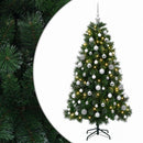vidaXL Műfenyő gömbdísszel 240 cm 300 LED Meleg fehér PVC és fém Zöld
