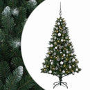 vidaXL Műfenyő gömbökkel 150 cm 150 LED Meleg fehér PVC és fém Zöld