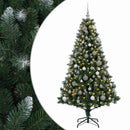 vidaXL Műfenyő gömbökkel 180 cm 300 LED Meleg fehér PVC és fém Zöld