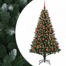 vidaXL Műfenyő gömbökkel 210 cm 300 LED Meleg fehér PVC és fém Zöld