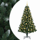 vidaXL Műfenyő gömbökkel 240 cm 300 LED Meleg fehér PVC és fém Zöld