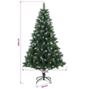 vidaXL Műfenyő gömbökkel 240 cm 300 LED Meleg fehér PVC és fém Zöld