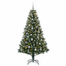 vidaXL Műfenyő gömbökkel 180 cm 300 LED Meleg fehér PVC és fém Zöld