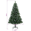 vidaXL Műfenyő gömbökkel 210 cm 300 LED Meleg fehér PVC és fém Zöld
