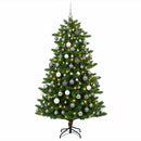 vidaXL Műfenyő gömbökkel 210 cm 300 LED Meleg fehér PVC és fém Zöld