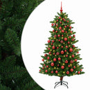 vidaXL Műfenyő gömbökkel 210 cm 300 LED Meleg fehér PVC és fém Zöld