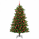 vidaXL Műfenyő gömbökkel 210 cm 300 LED Meleg fehér PVC és fém Zöld