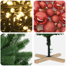 vidaXL Műkarácsonyfa gömbbel 180 cm 300 LED Meleg fehér PVC Zöld