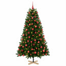 vidaXL Műkarácsonyfa gömbbel 210 cm 300 LED Meleg fehér PVC Zöld