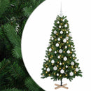 vidaXL Műkarácsonyfa gömbbel 150 cm 150 LED Meleg fehér PVC Zöld