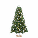 vidaXL Műkarácsonyfa gömbbel 150 cm 150 LED Meleg fehér PVC Zöld
