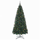 vidaXL Műfenyő zsanéros ágakkal és gömbökkel 400 cm 600 LED