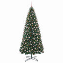 vidaXL Mű zsanéros karácsonyfa gömbökkel 500 cm 900 LED Meleg fehér