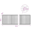 vidaXL Gabion 3,5 mm Dróttal és 5x2,5 cm Rácsos 700x30x100 cm