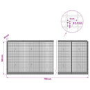 vidaXL Gabion 3,5 mm Dróttal és 5x2,5 cm Rácsos 750x30x100 cm