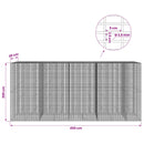 vidaXL Gabion 3,5 mm Dróttal és 5x2,5 cm Rácsos 450x30x200 cm