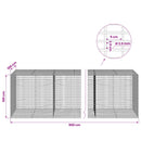 vidaXL Gabion 3,5 mm Dróttal és 5x2,5 cm Rácsos 900x100x100 cm