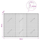 vidaXL Gabion 3,5 mm Dróttal és 5x5 cm Rácsos 150x10x100 cm