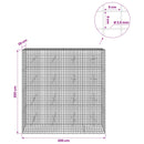 vidaXL Gabion 3,5 mm Dróttal és 5x5 cm Rácsos 200x20x200 cm