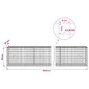 vidaXL Gabion 3,5 mm Dróttal és 5x5 cm Rácsos 600x30x50 cm