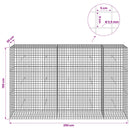vidaXL Gabion 3,5 mm Dróttal és 5x5 cm Rácsos 250x30x150 cm