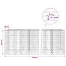 vidaXL Gabion 3,5 mm dróttal és 5x10 cm-es hálóval 350x20x100 cm