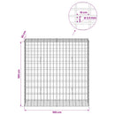 vidaXL Gabion 3,5 mm dróttal és 5x10 cm-es hálóval 100x30x100 cm