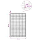 vidaXL Gabion 3,5 mm dróttal és 5x10 cm-es hálóval 100x30x150 cm