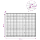 vidaXL Gabion 3,5 mm dróttal és 5x10 cm-es hálóval 200x30x150 cm