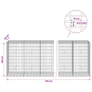 vidaXL Gabion 3,5 mm dróttal és 5x10 cm-es hálóval 750x50x100 cm