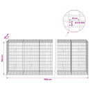 vidaXL Gabion 3,5 mm dróttal és 5x10 cm-es hálóval 1150x50x100 cm