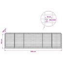 vidaXL Gabion 3,5 mm dróttal és 5x10 cm-es hálóval 600x100x150 cm