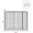 vidaXL Gabion 3,5 mm dróttal és 5x10 cm-es hálóval 250x100x200 cm