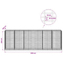 vidaXL Gabion 3,5 mm dróttal és 5x10 cm-es hálóval 600x100x200 cm