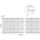 vidaXL Gabion 3,5 mm Dróttal és 10x10 cm Rácsos 850x10x100 cm