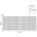 vidaXL Gabion 3,5 mm Dróttal és 10x10 cm Rácsos 500x10x200 cm