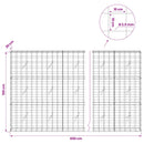 vidaXL Gabion 3,5 mm Dróttal és 10x10 cm Rácsos 650x20x150 cm