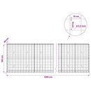 vidaXL Gabion 3,5 mm Dróttal és 10x10 cm Rácsos 1200x30x100 cm
