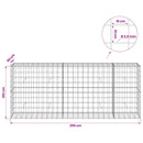 vidaXL Gabion 3,5 mm Dróttal és 10x10 cm Rácsos 250x50x100 cm