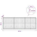 vidaXL Gabion 3,5 mm Dróttal és 10x10 cm Rácsos 300x50x100 cm