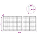 vidaXL Gabion 3,5 mm Dróttal és 10x10 cm Rácsos 450x50x100 cm