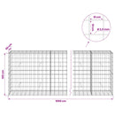 vidaXL Gabion 3,5 mm Dróttal és 10x10 cm Rácsos 1050x50x100 cm