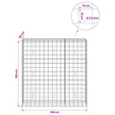 vidaXL Gabion 3,5 mm Dróttal és 10x10 cm Rácsos 150x50x150 cm