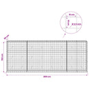 vidaXL Gabion 3,5 mm Dróttal és 10x10 cm Rácsos 400x50x150 cm