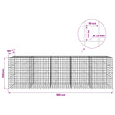 vidaXL Gabion 3,5 mm Dróttal és 10x10 cm Rácsos 500x50x150 cm