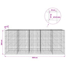 vidaXL Gabion 3,5 mm Dróttal és 10x10 cm Rácsos 500x50x200 cm