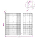 vidaXL Gabion 3,5 mm Dróttal és 10x10 cm Rácsos 950x50x200 cm