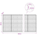 vidaXL Gabion 3,5 mm Dróttal és 10x10 cm Rácsos 1200x50x200 cm