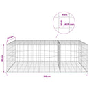 vidaXL Gabion 3,5 mm Dróttal és 10x10 cm Rácsos 150x100x50 cm
